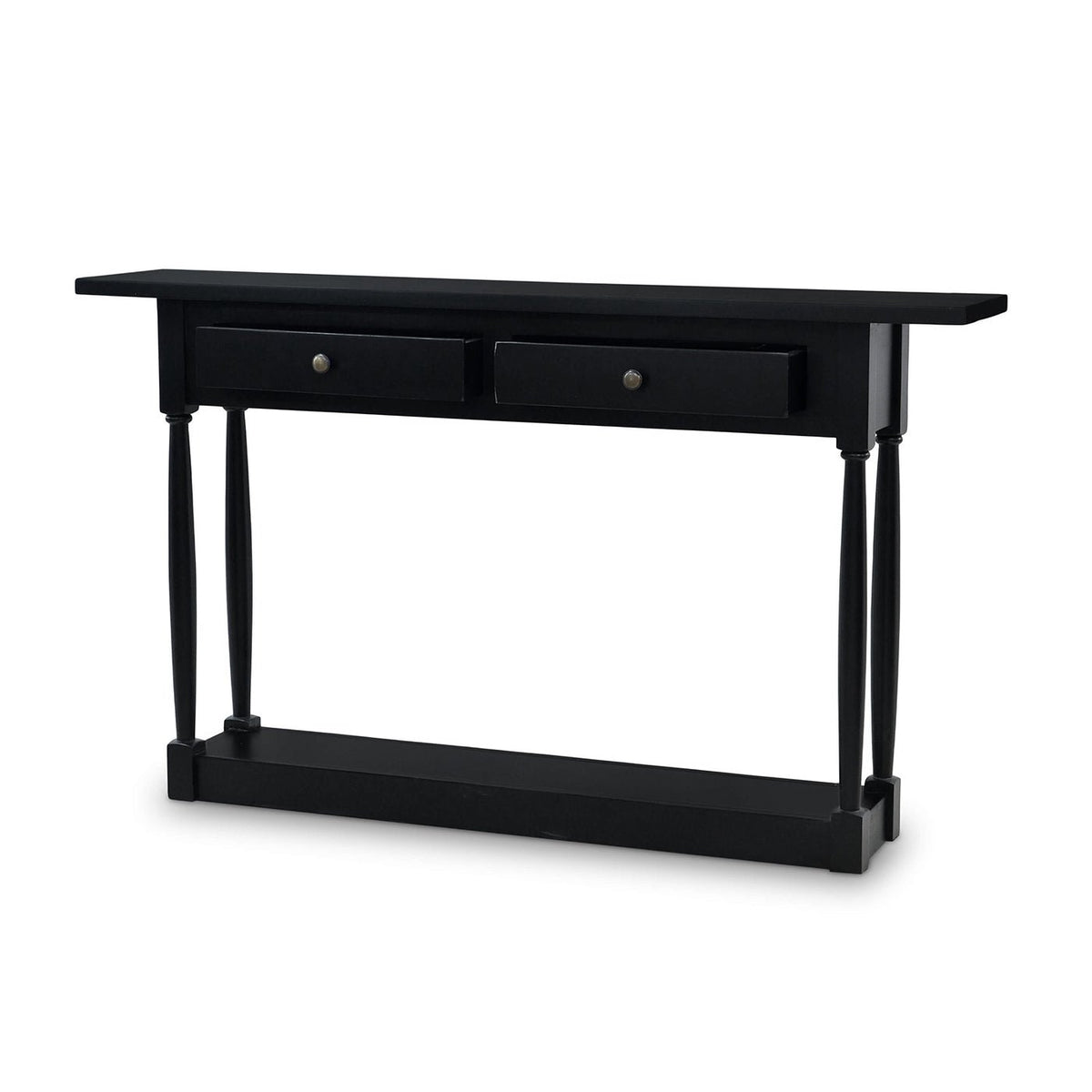 Black Painted Provincial Console Table - English Georgian America