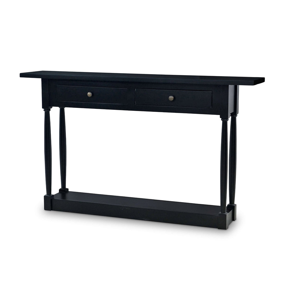 Black Painted Provincial Console Table - English Georgian America