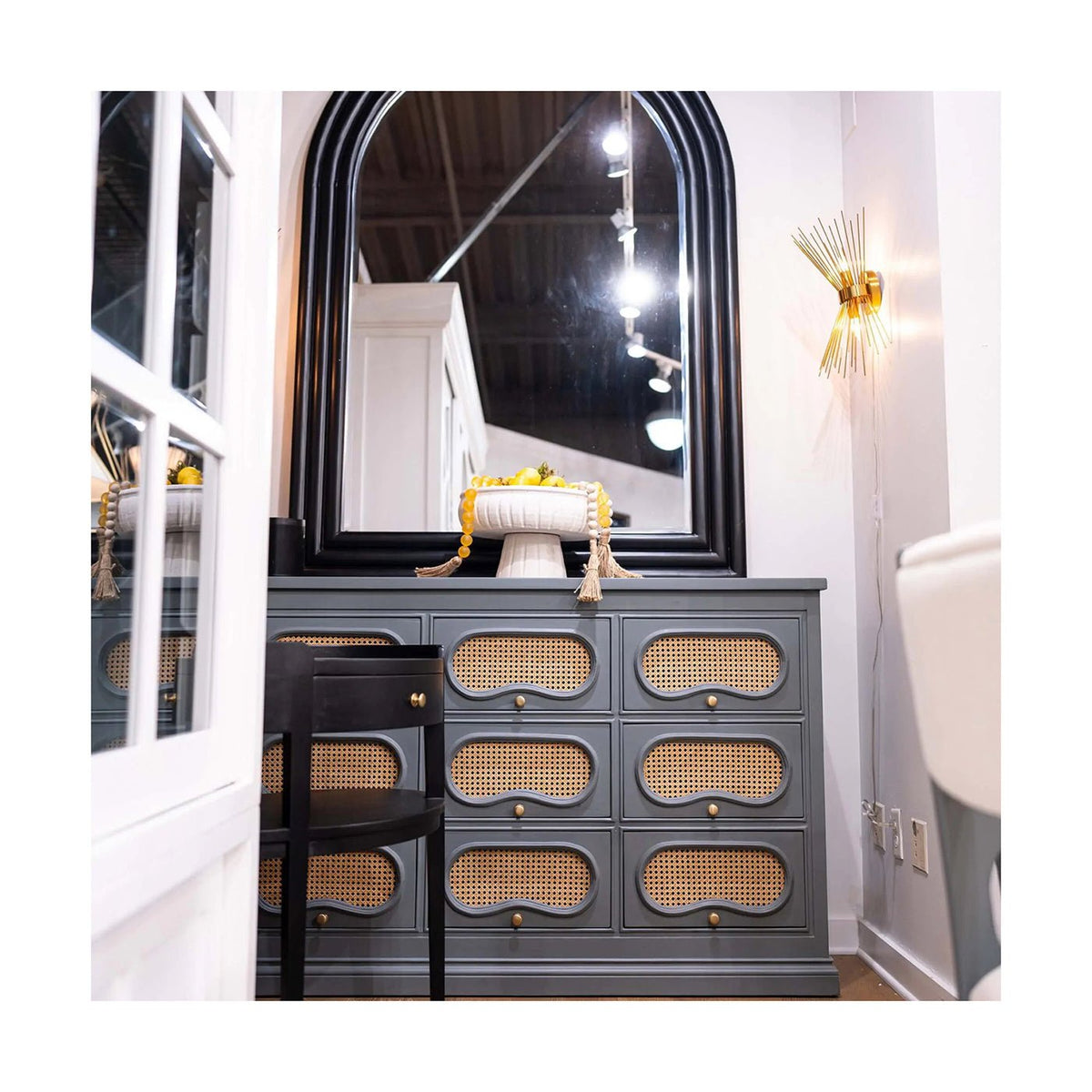 Black Scandinavian Oval Side Table - English Georgian America