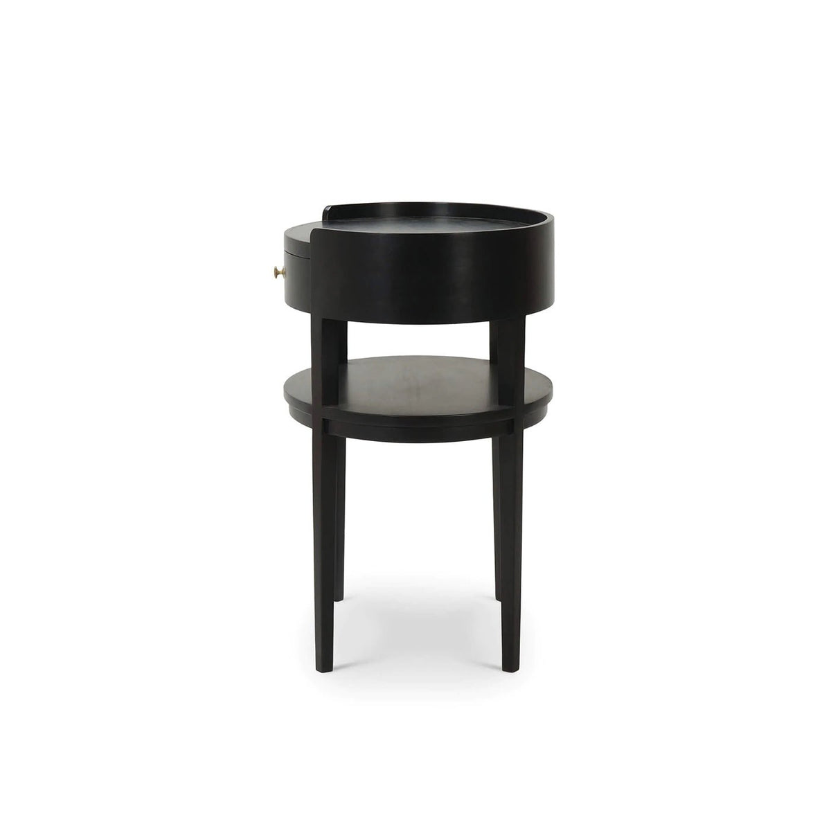 Black Scandinavian Oval Side Table - English Georgian America