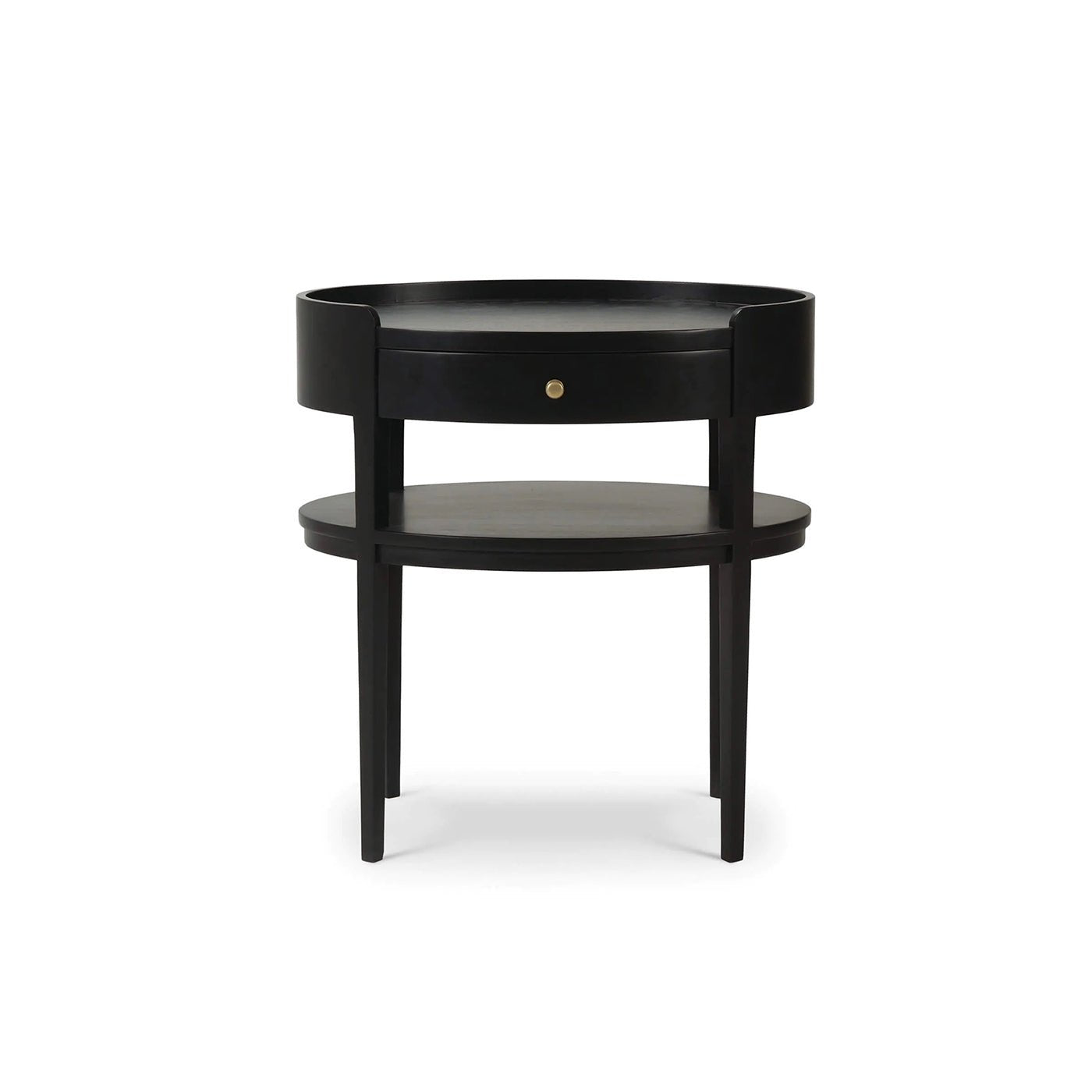 Black Scandinavian Oval Side Table - English Georgian America