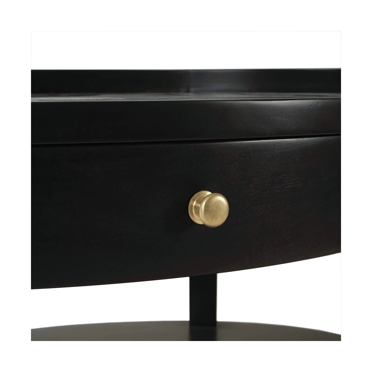 Black Scandinavian Oval Side Table - English Georgian America