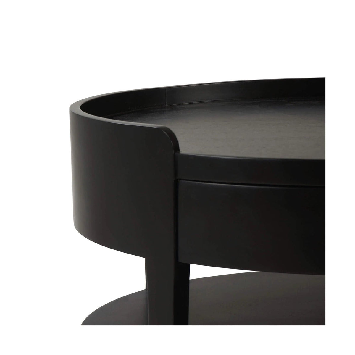 Black Scandinavian Oval Side Table - English Georgian America