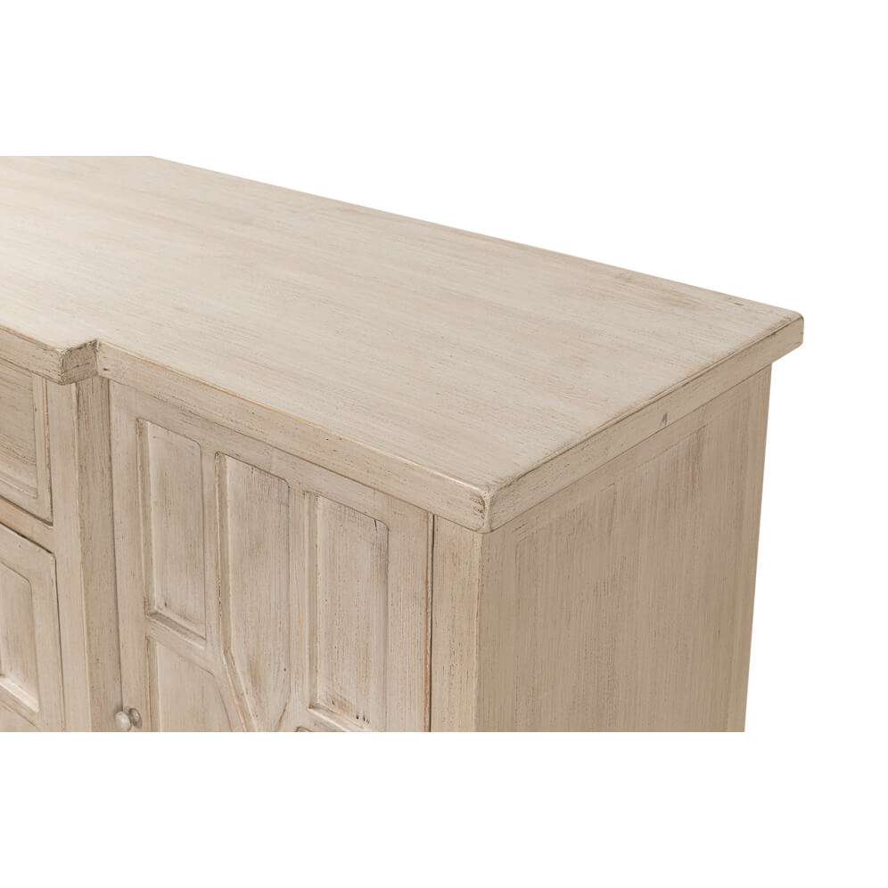 Blind Fret Breakfront Sideboard - English Georgian America