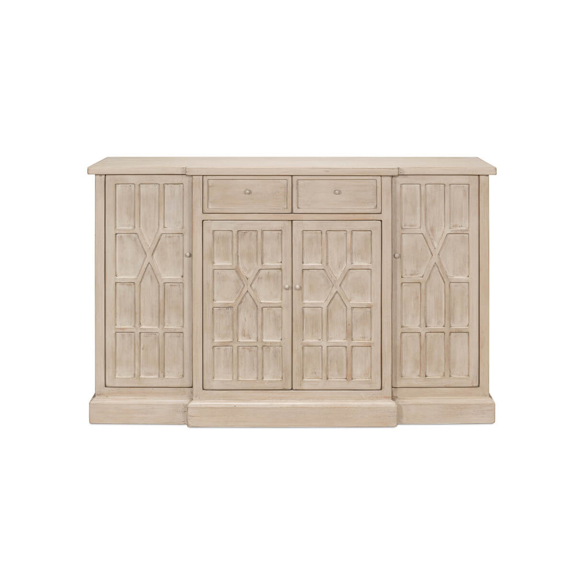 Blind Fret Breakfront Sideboard - English Georgian America