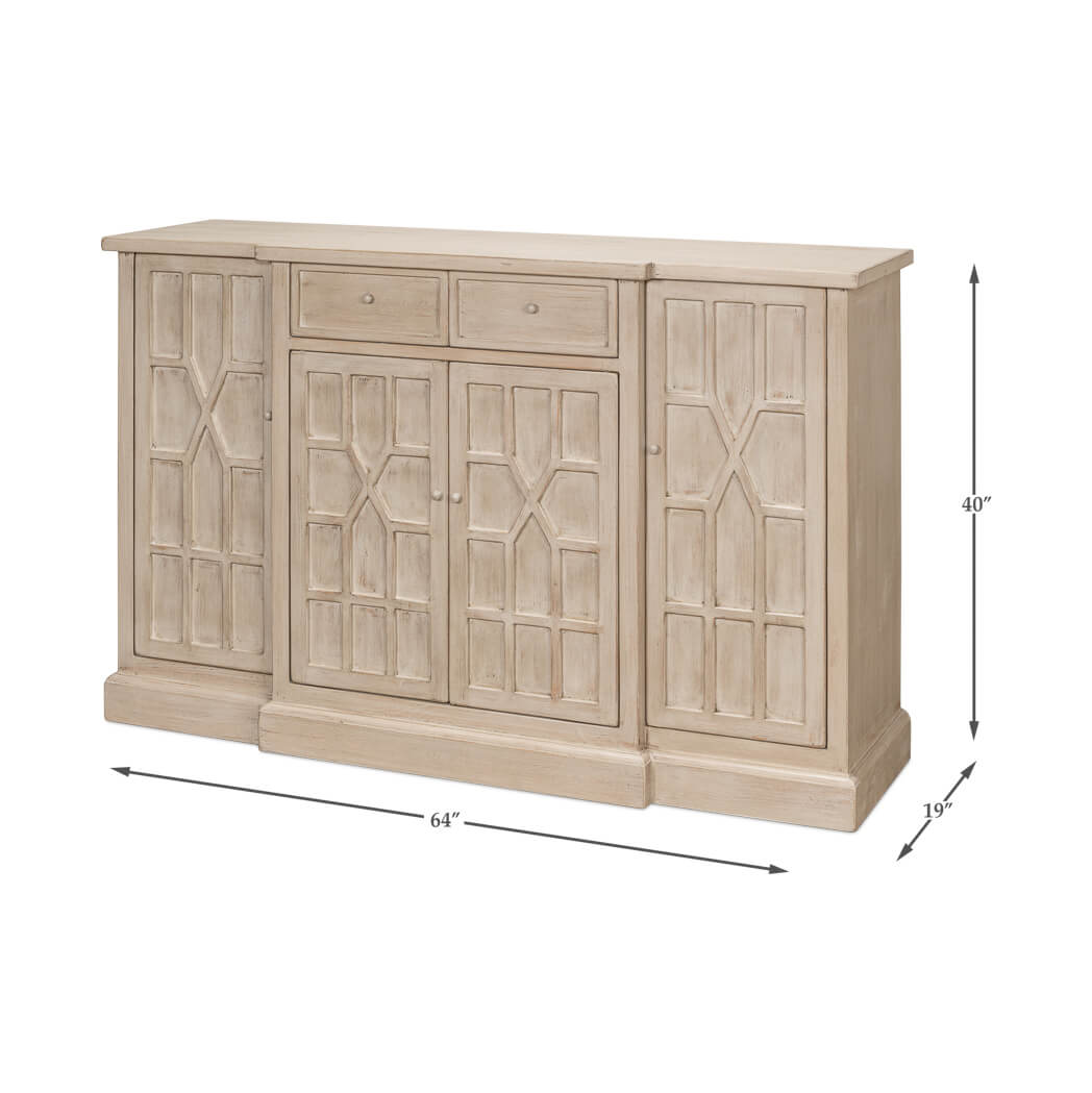 Blind Fret Breakfront Sideboard - English Georgian America