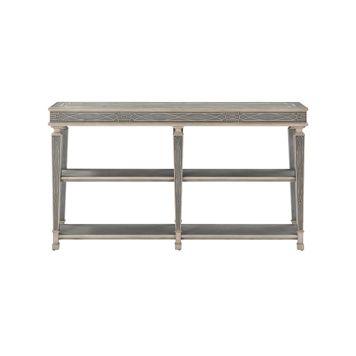 Blind Fret Painted Console Table - English Georgian America