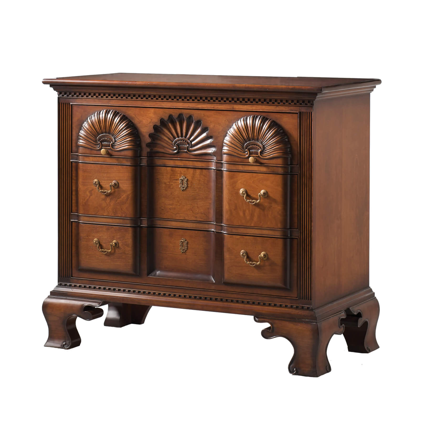 Block Front Shell Carved Chest of Drawers - English Georgian America