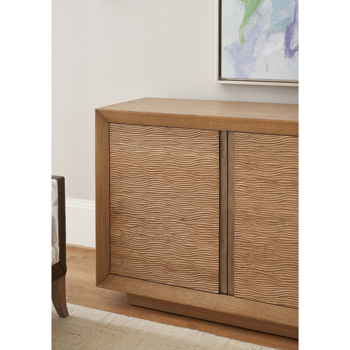 Blonde Wooden Organic Modern Media Cabinet - English Georgian America