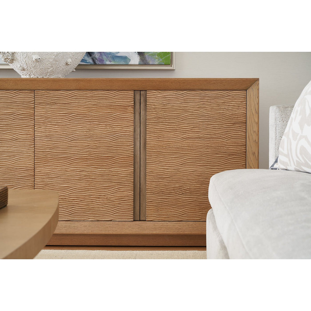 Blonde Wooden Organic Modern Media Cabinet - English Georgian America