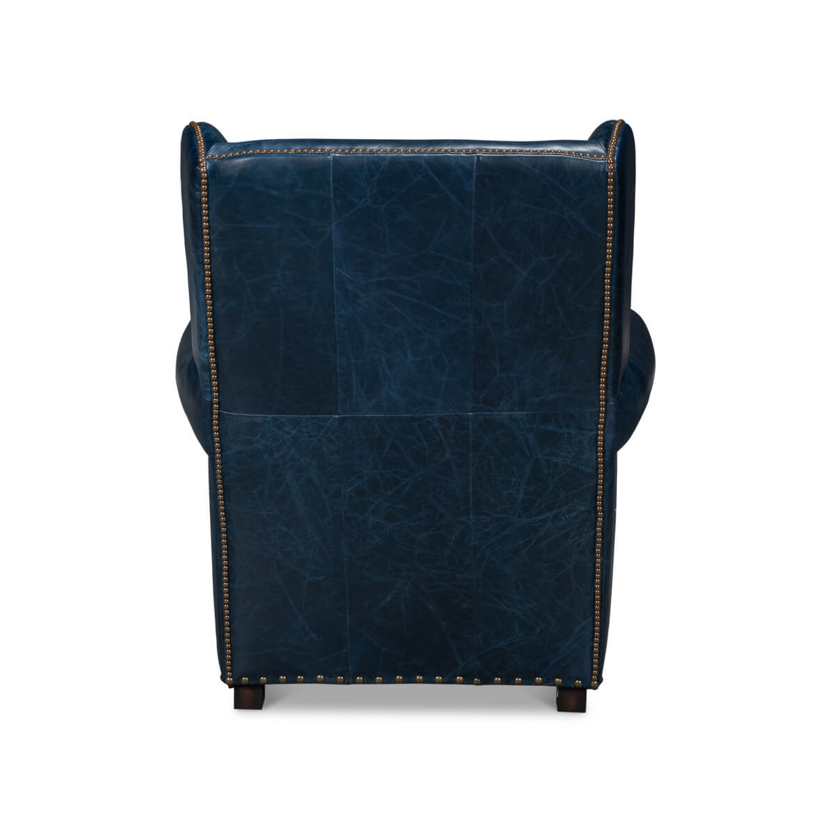 Blue Classic Leather Armchair - English Georgian America