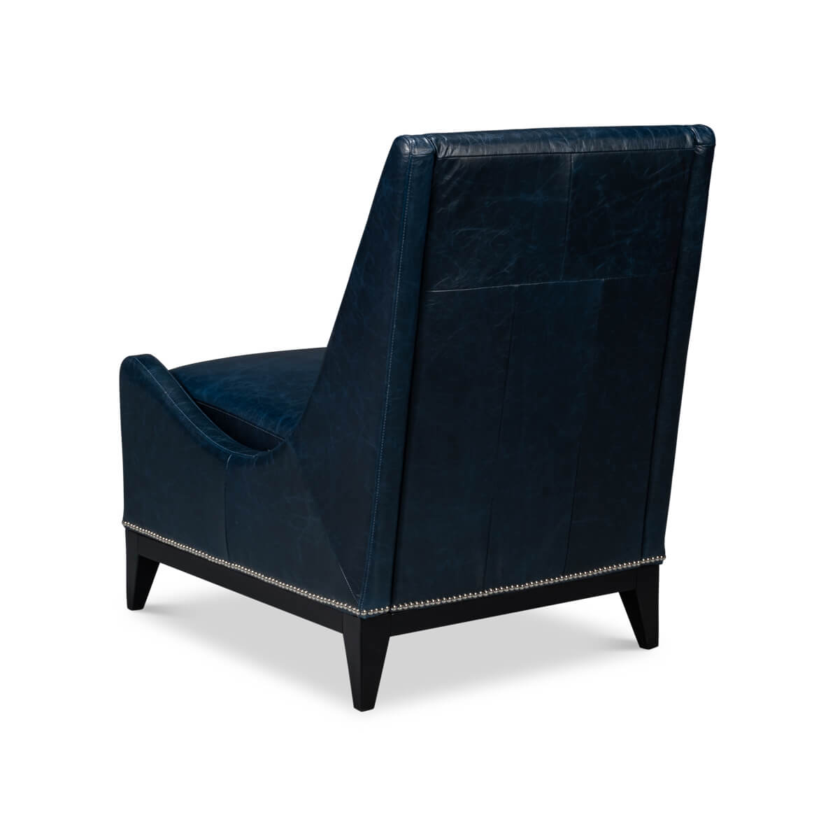 Blue Leather Accent Chair - English Georgian America