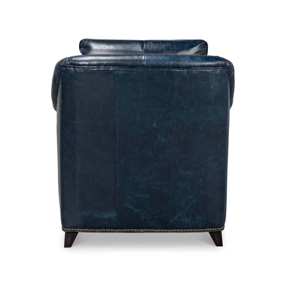 Blue Leather Accent Chair - English Georgian America
