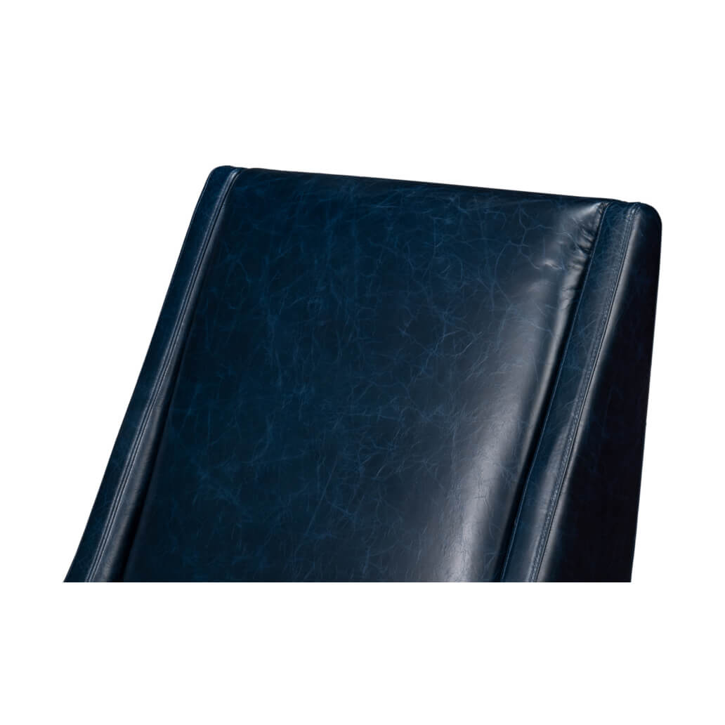 Blue Leather Accent Chair - English Georgian America