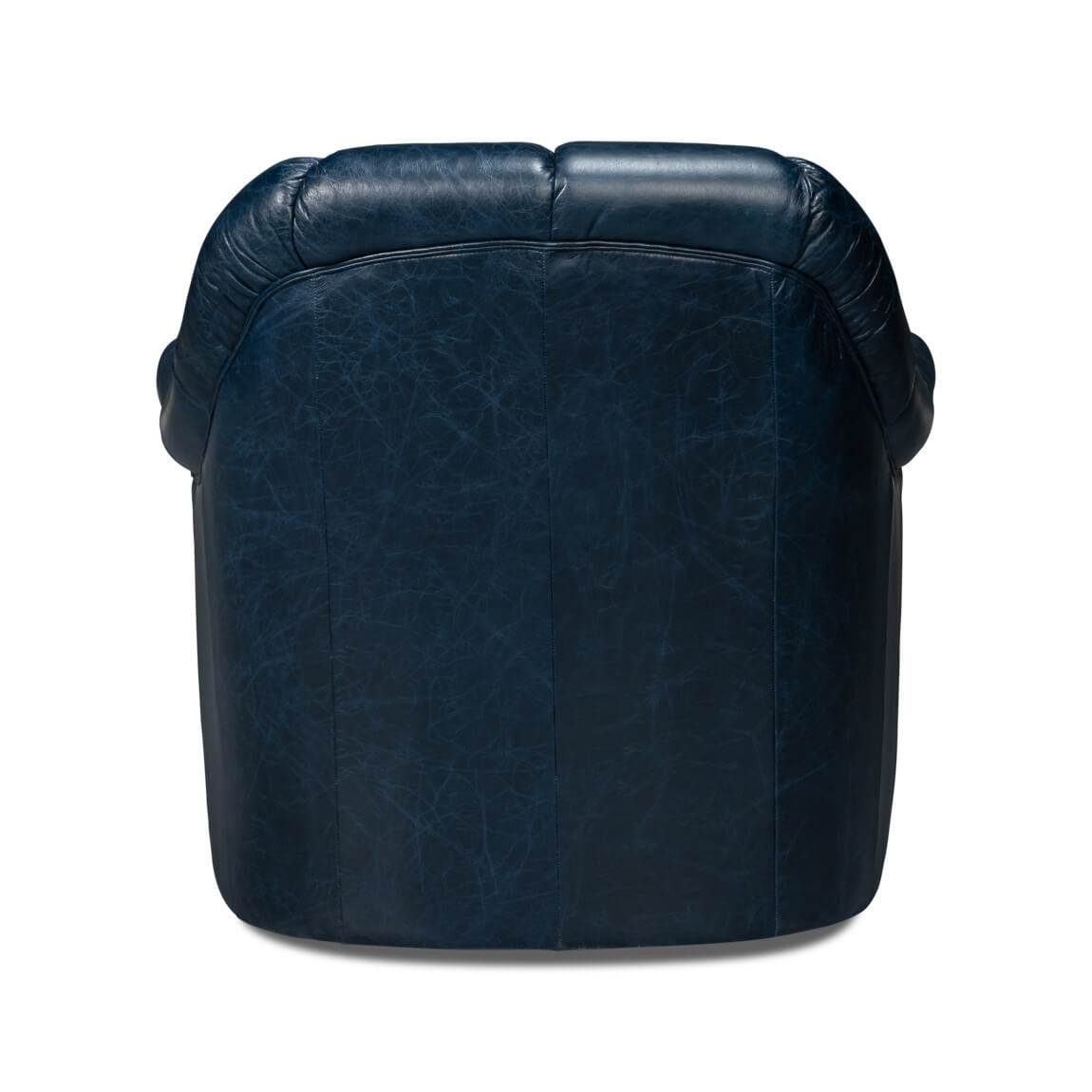 Blue Leather Swivel Chair - English Georgian America