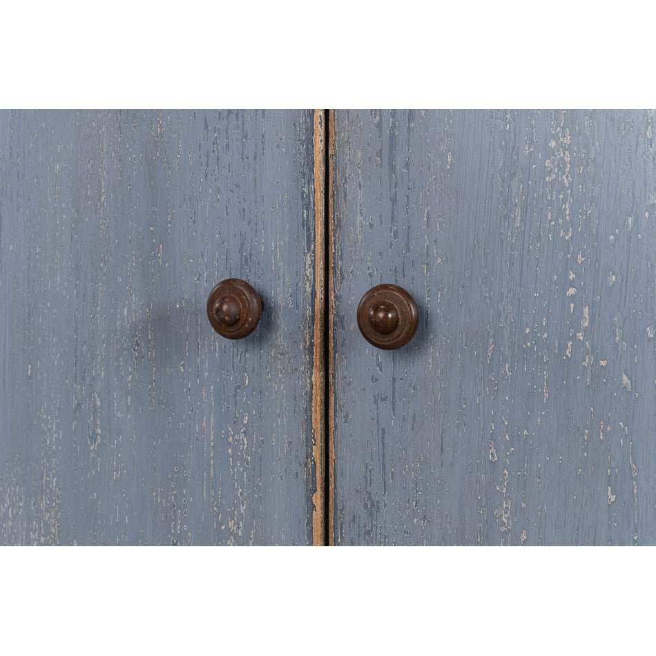 Blue Painted Country Bowfront Sideboard - English Georgian America