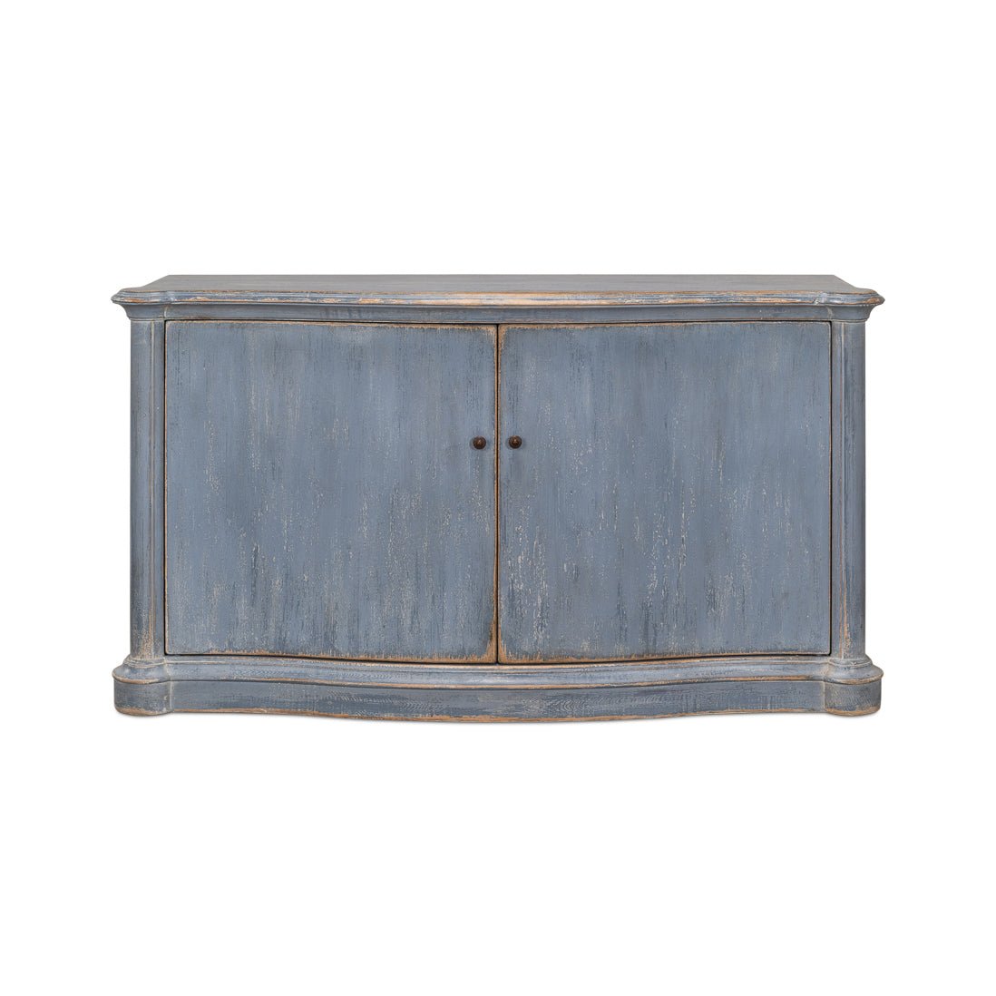 Blue Painted Country Bowfront Sideboard - English Georgian America