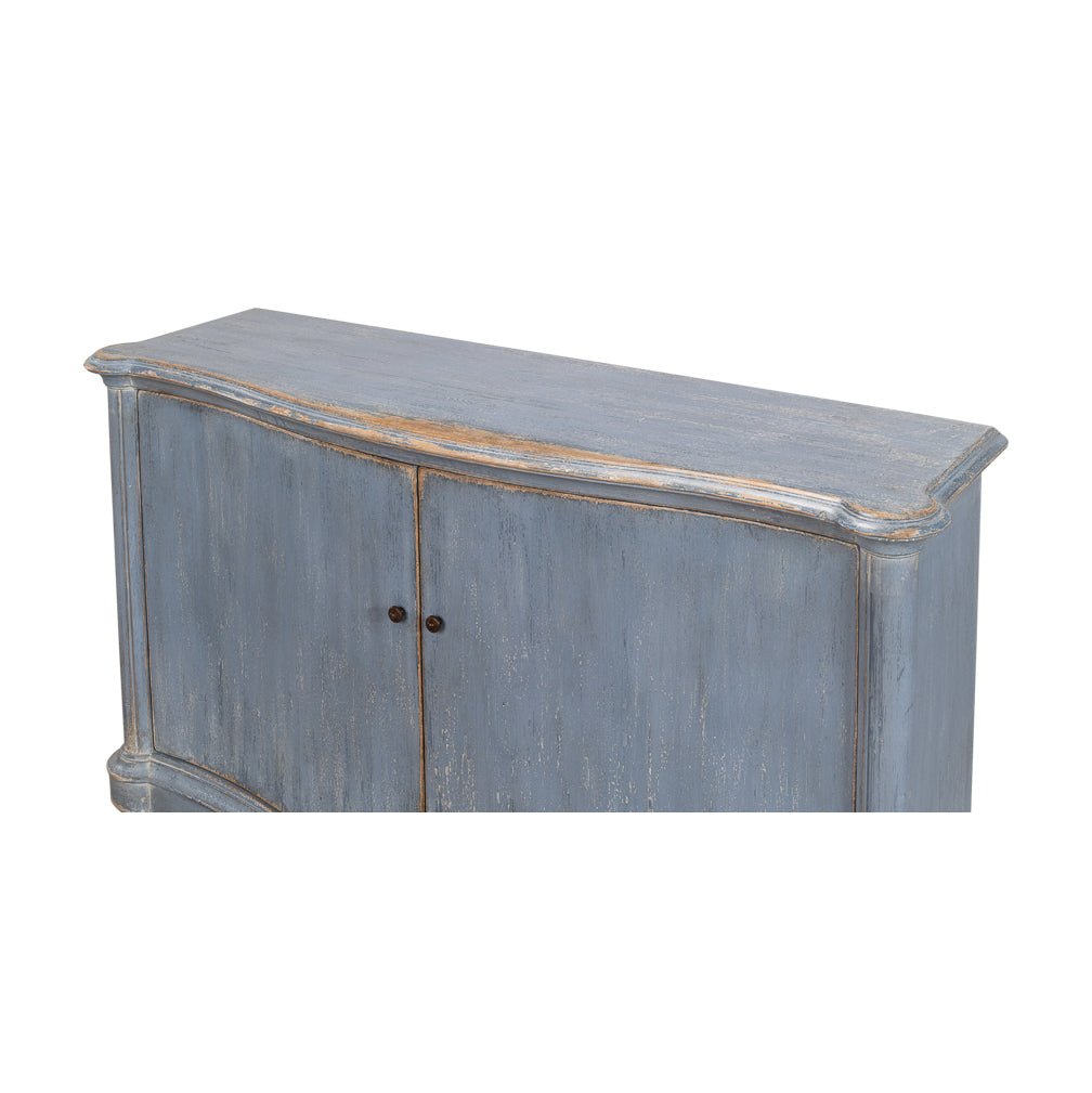 Blue Painted Country Bowfront Sideboard - English Georgian America