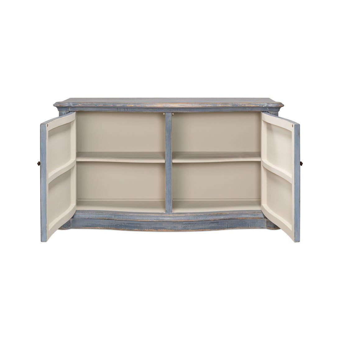 Blue Painted Country Bowfront Sideboard - English Georgian America