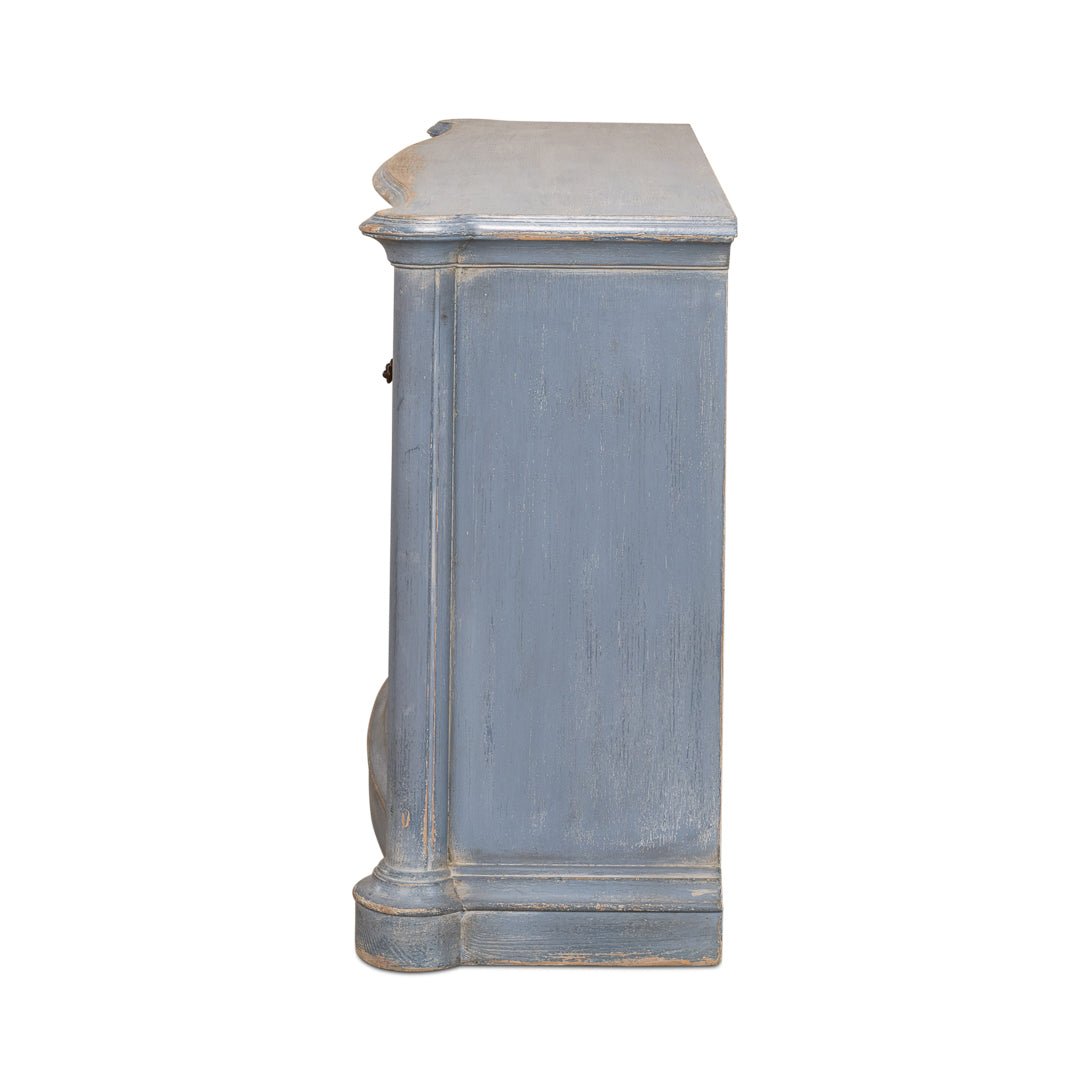 Blue Painted Country Bowfront Sideboard - English Georgian America