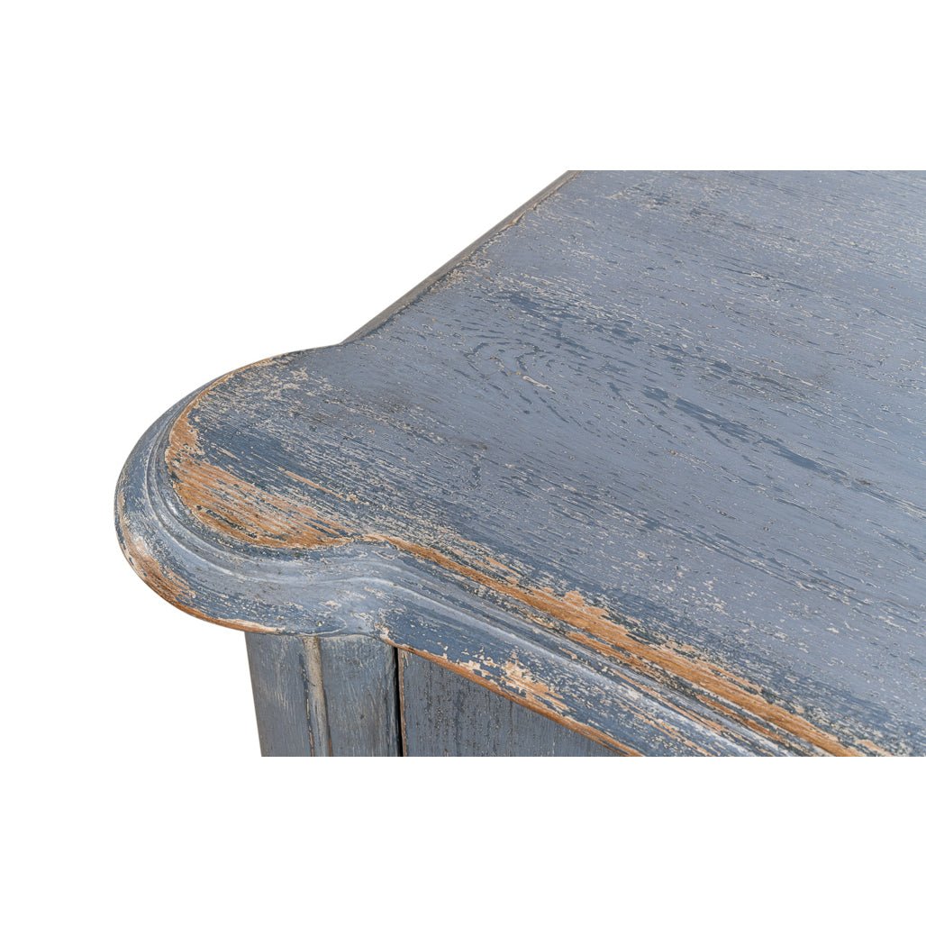 Blue Painted Country Bowfront Sideboard - English Georgian America