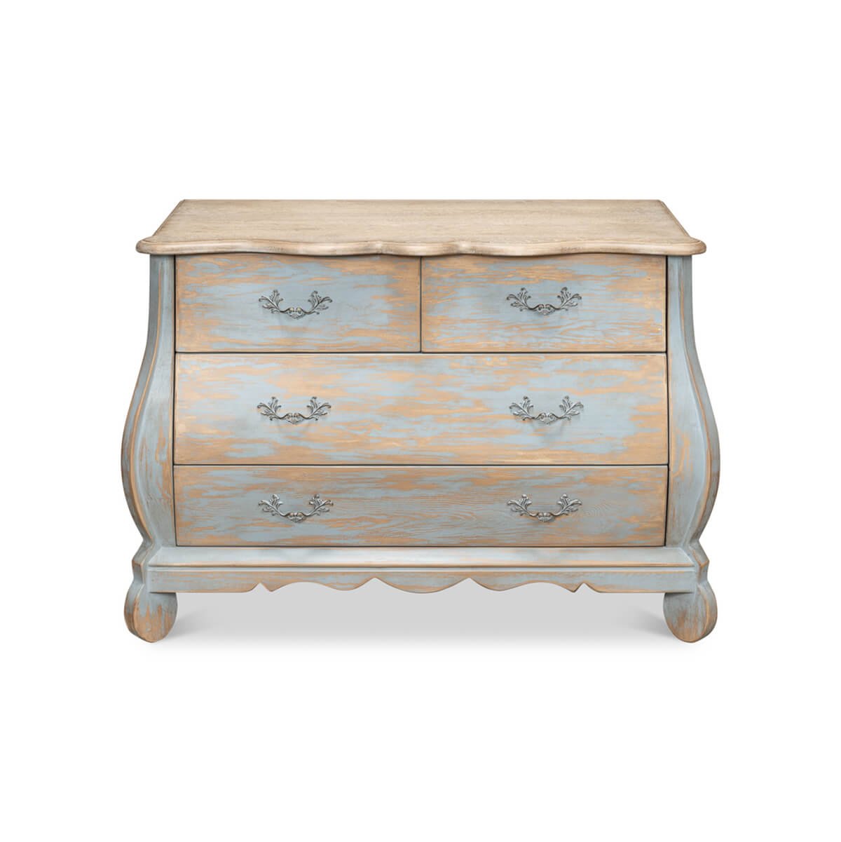 Blue Washed French Country Commode - English Georgian America