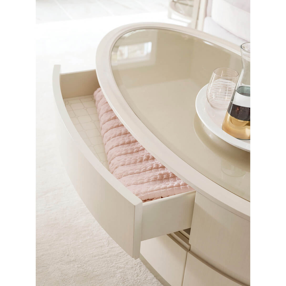 Blush Modern Oval Cocktail Table - English Georgian America