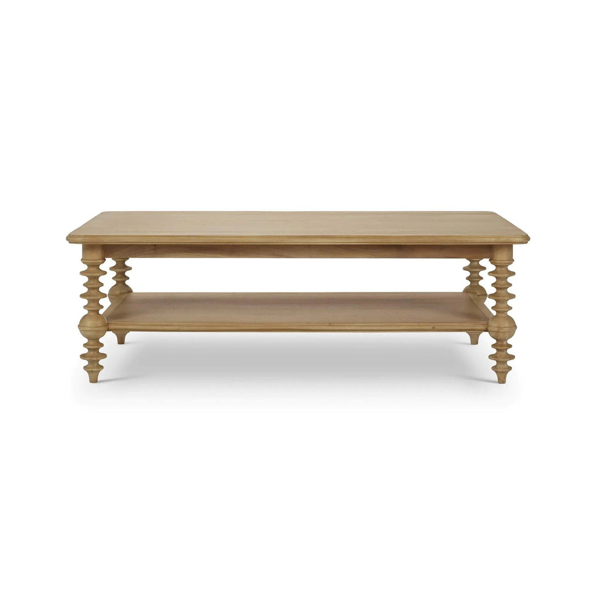 Bobbin Leg Coffee Table in Fruitwood Finish - English Georgian America