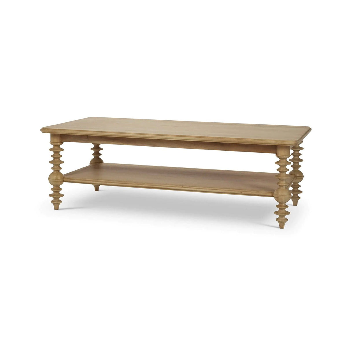 Bobbin Leg Coffee Table in Fruitwood Finish - English Georgian America