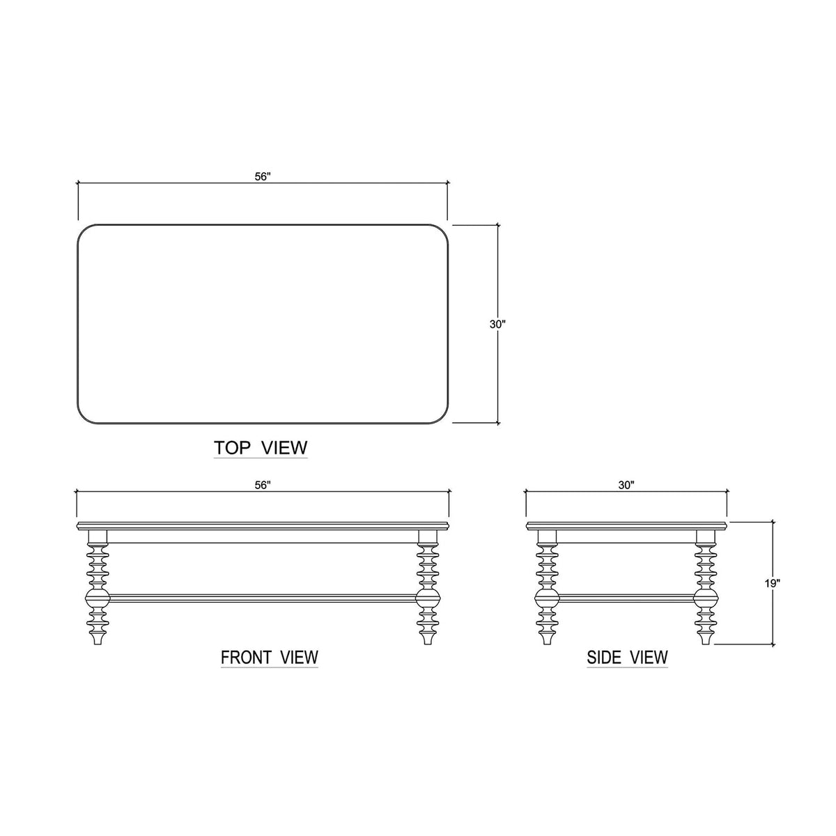 Bobbin Leg Coffee Table in Fruitwood Finish - English Georgian America