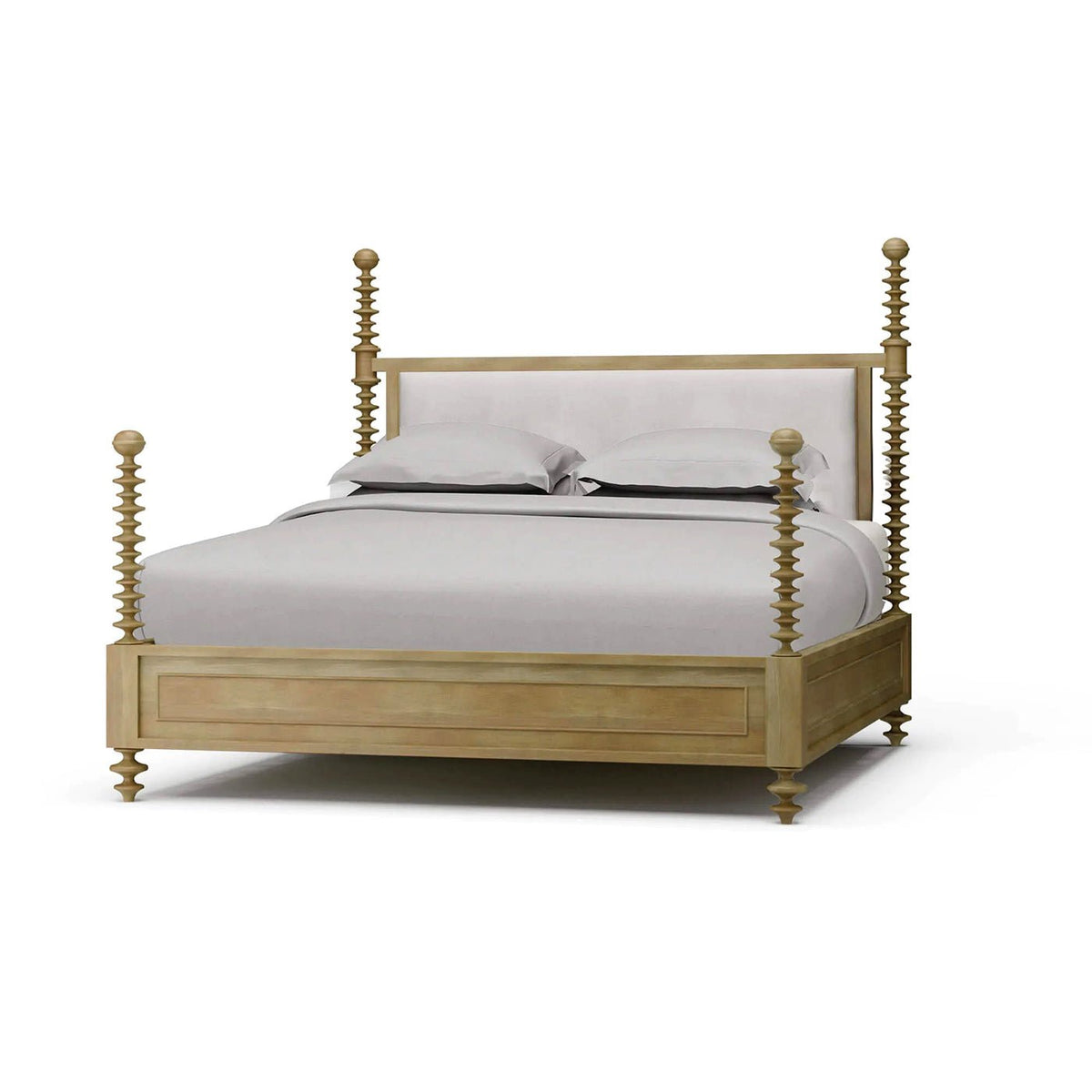 Bobbin Post King Bed in Fruitwood Finish - English Georgian America