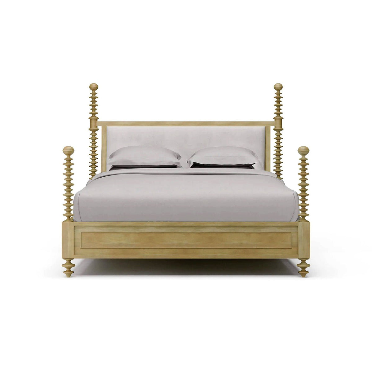 Bobbin Post King Bed in Fruitwood Finish - English Georgian America