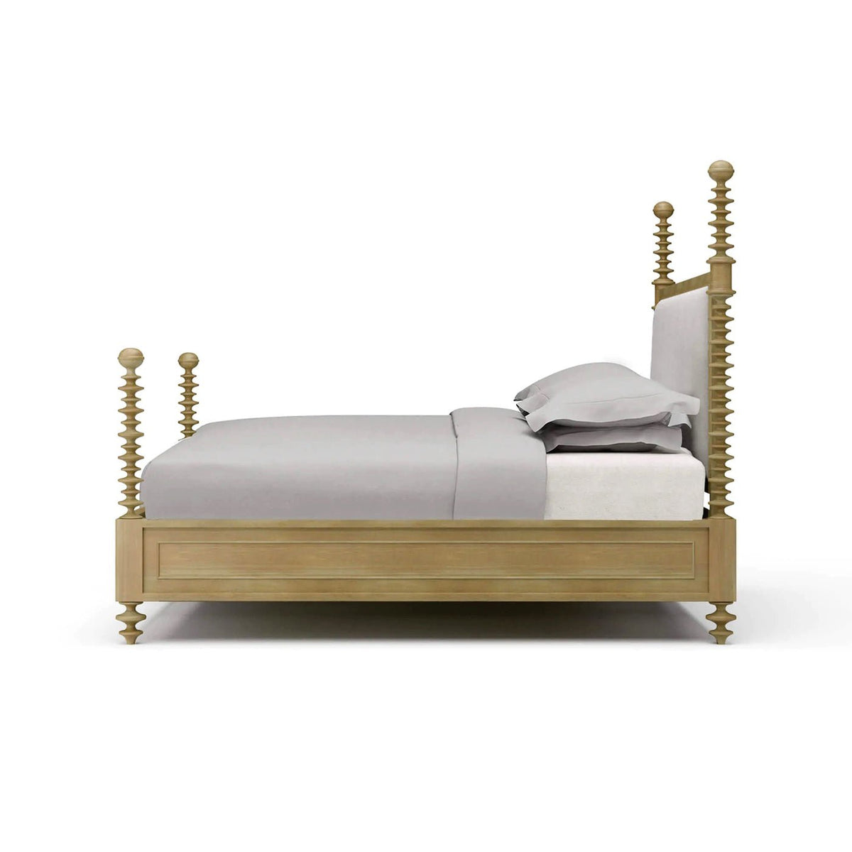 Bobbin Post King Bed in Fruitwood Finish - English Georgian America