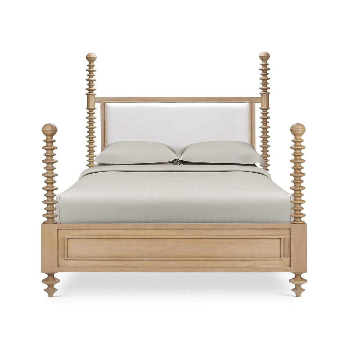 Bobbin Post Queen Bed in Fruitwood Finish - English Georgian America