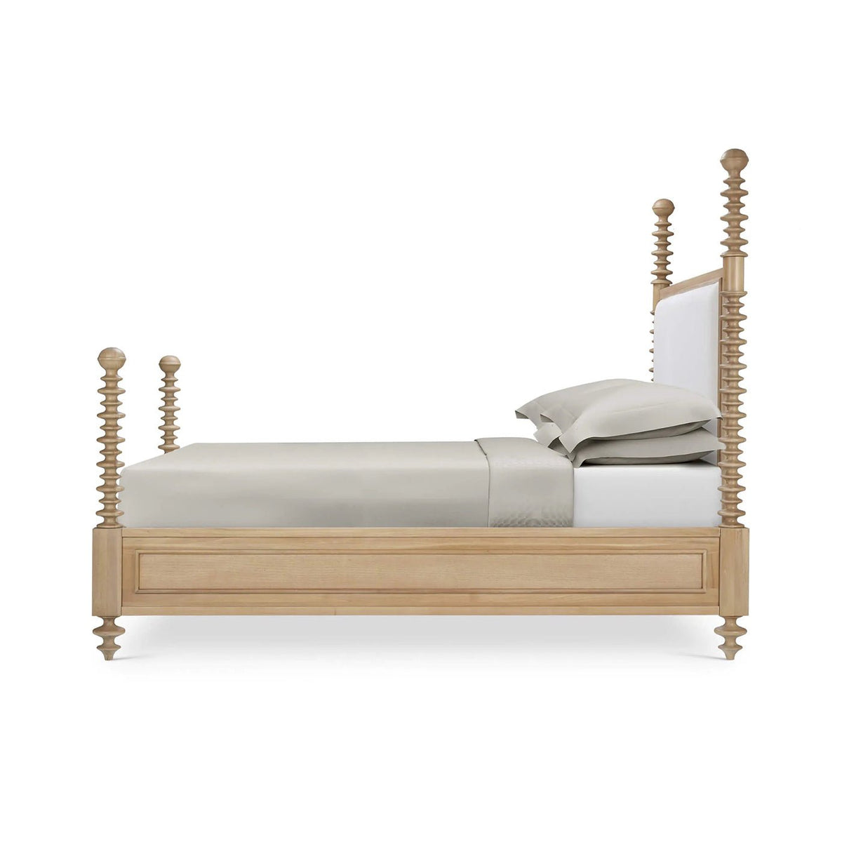 Bobbin Post Queen Bed in Fruitwood Finish - English Georgian America