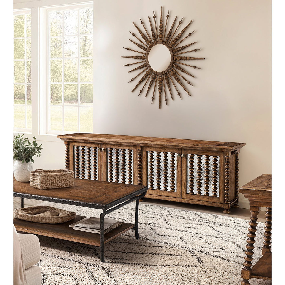 Bobbin - Turned Four - Door Entertainment Console - English Georgian America