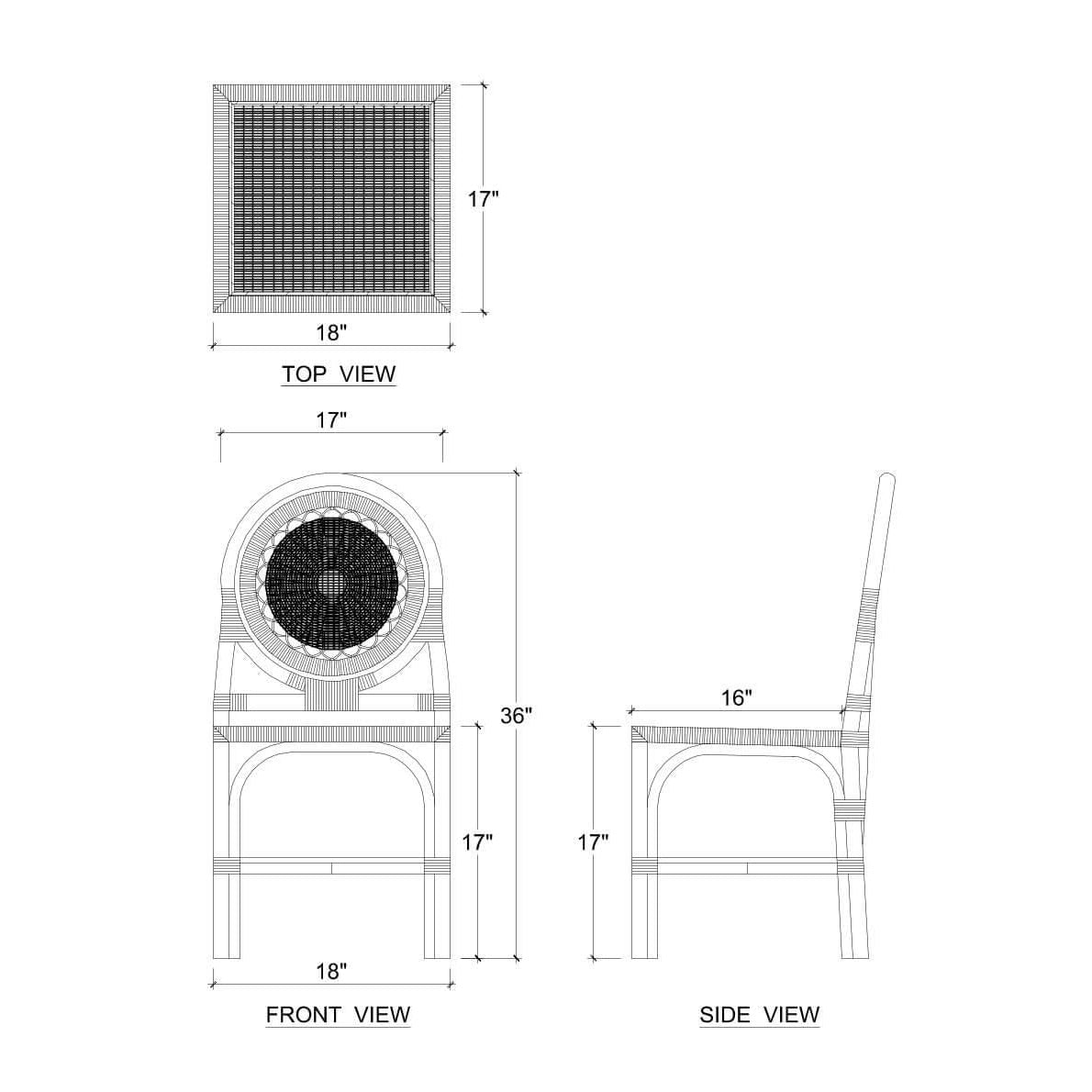 Bohemian Rattan Side Chair - English Georgian America