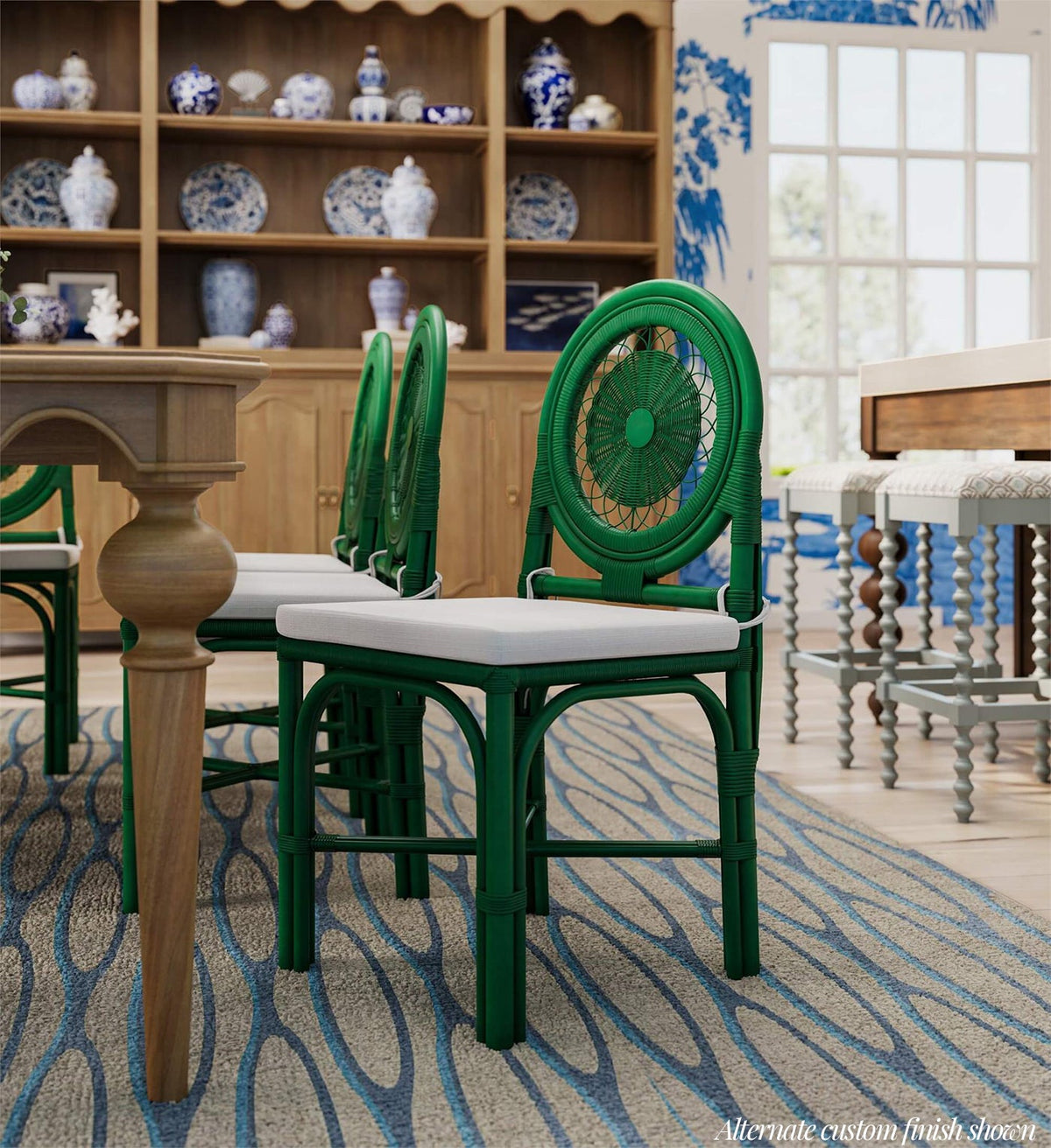 Bohemian Rattan Side Chair - English Georgian America