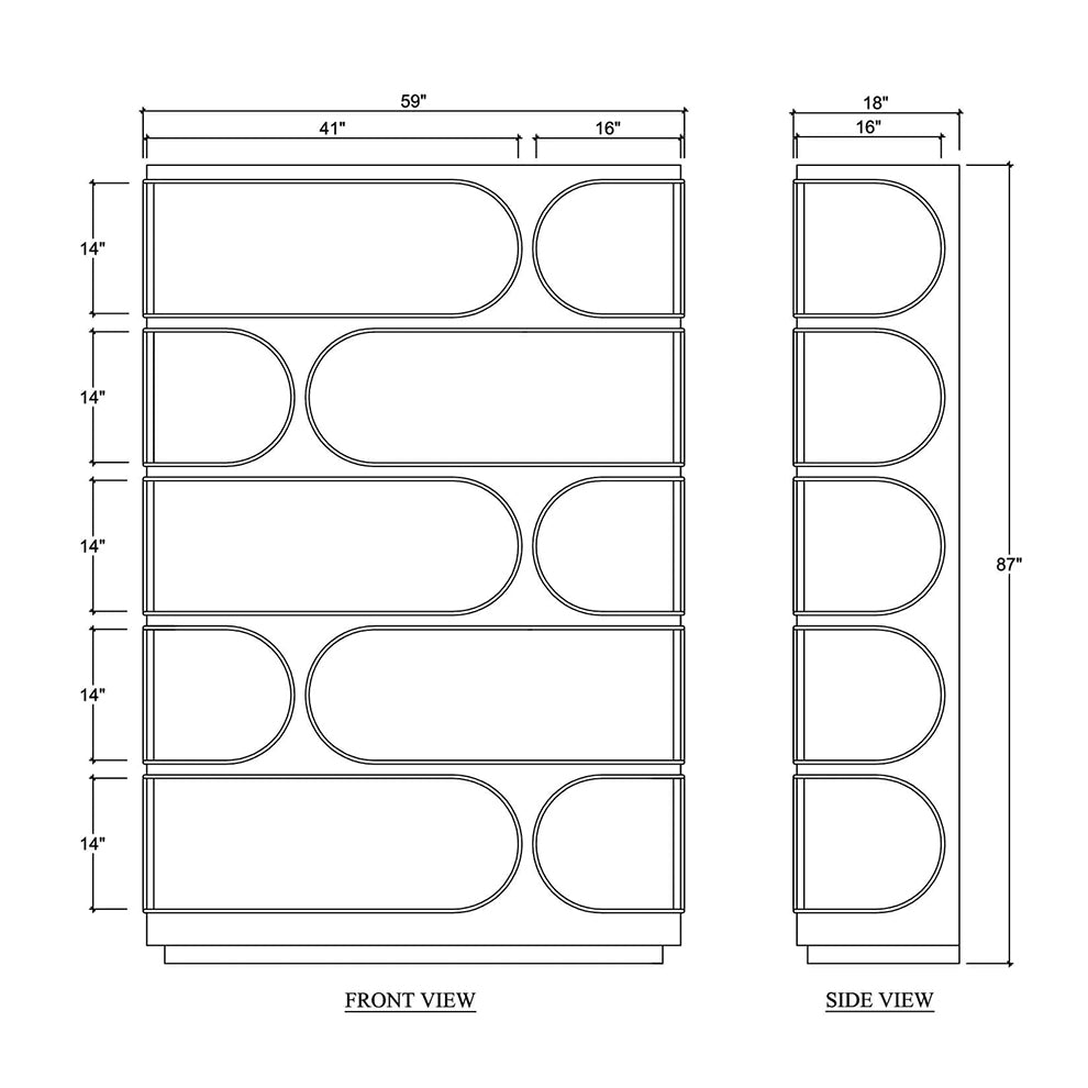 Geometric Mid Century Open Bookcase