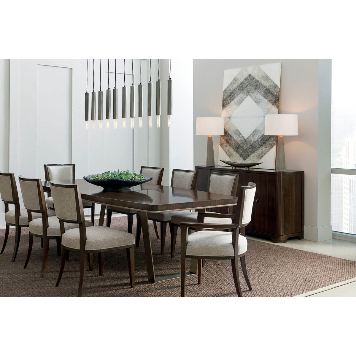 Bourbon Art Deco Extension Dining Table - English Georgian America