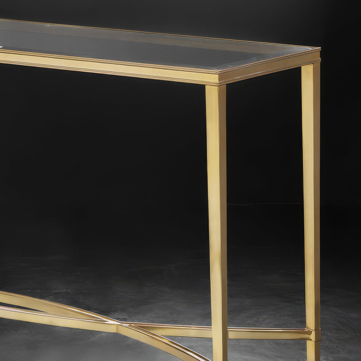 Brass Mid Century Console Table - English Georgian America