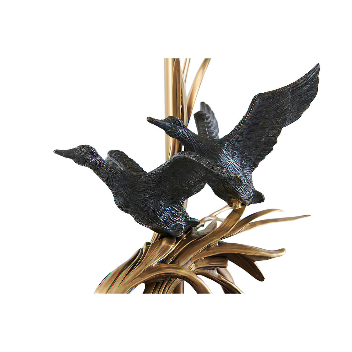 Brass Soaring Duck Table Lamp - English Georgian America