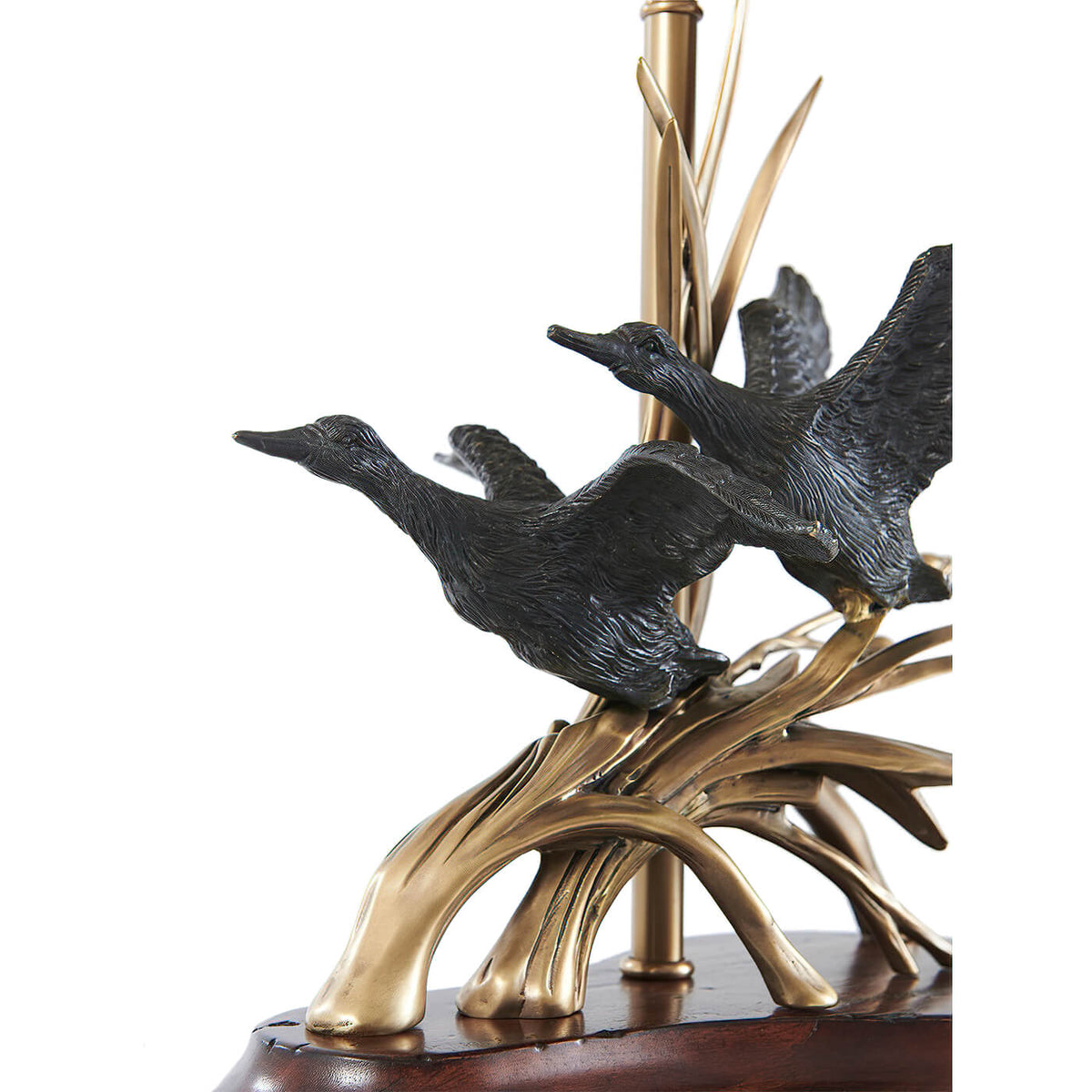 Brass Soaring Duck Table Lamp - English Georgian America