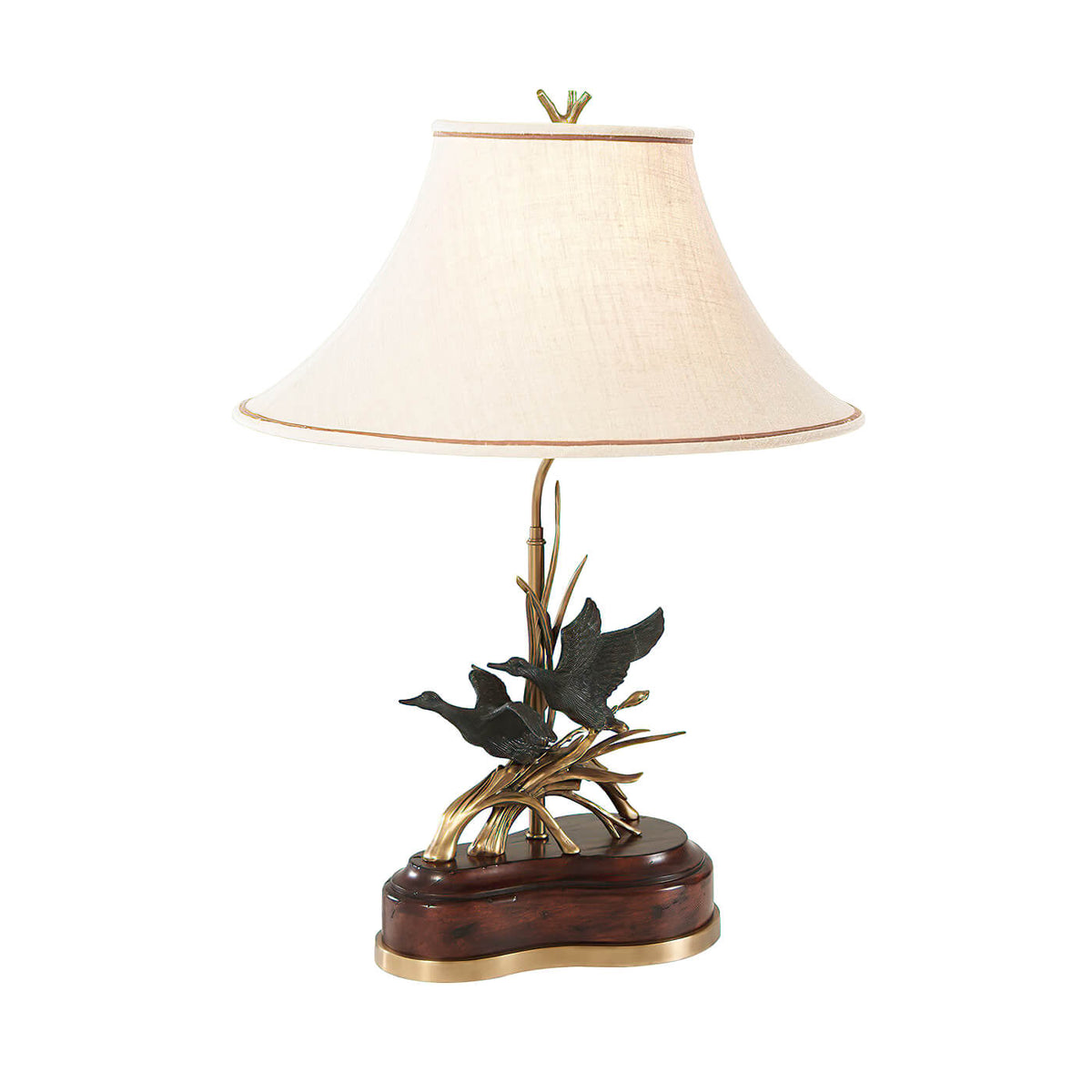 Brass Soaring Duck Table Lamp - English Georgian America