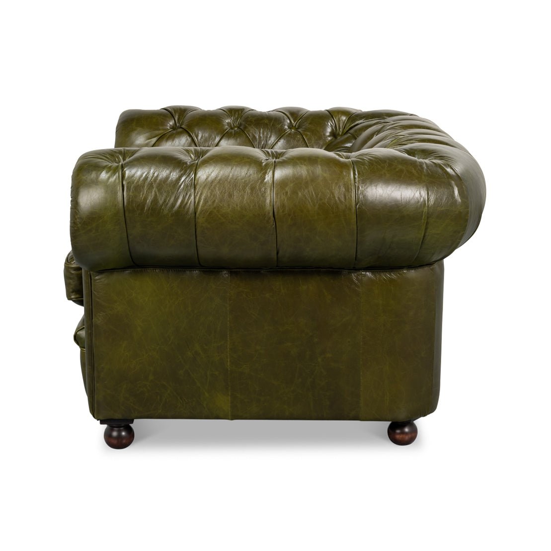 British Green Chesterfield Armchair - English Georgian America
