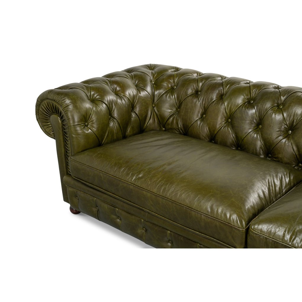 British Green Chesterfield Sofa - English Georgian America
