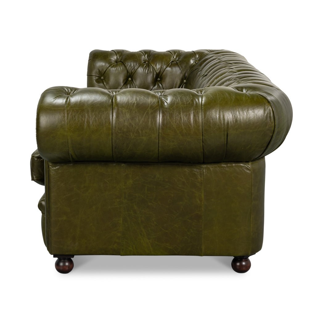 British Green Chesterfield Sofa - English Georgian America
