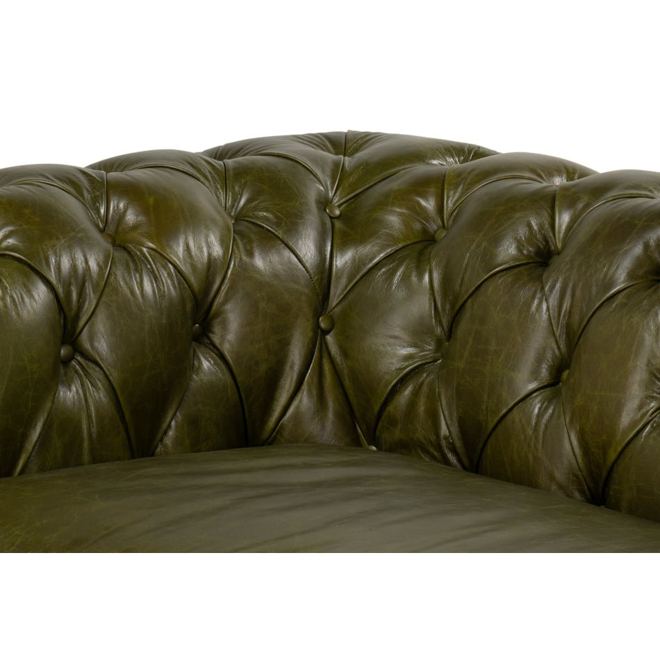 British Green Chesterfield Sofa - English Georgian America