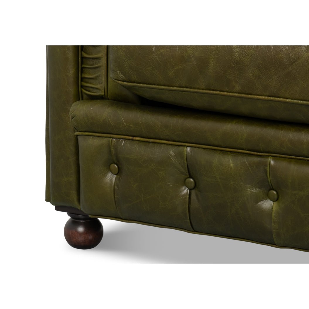 British Green Chesterfield Sofa - English Georgian America