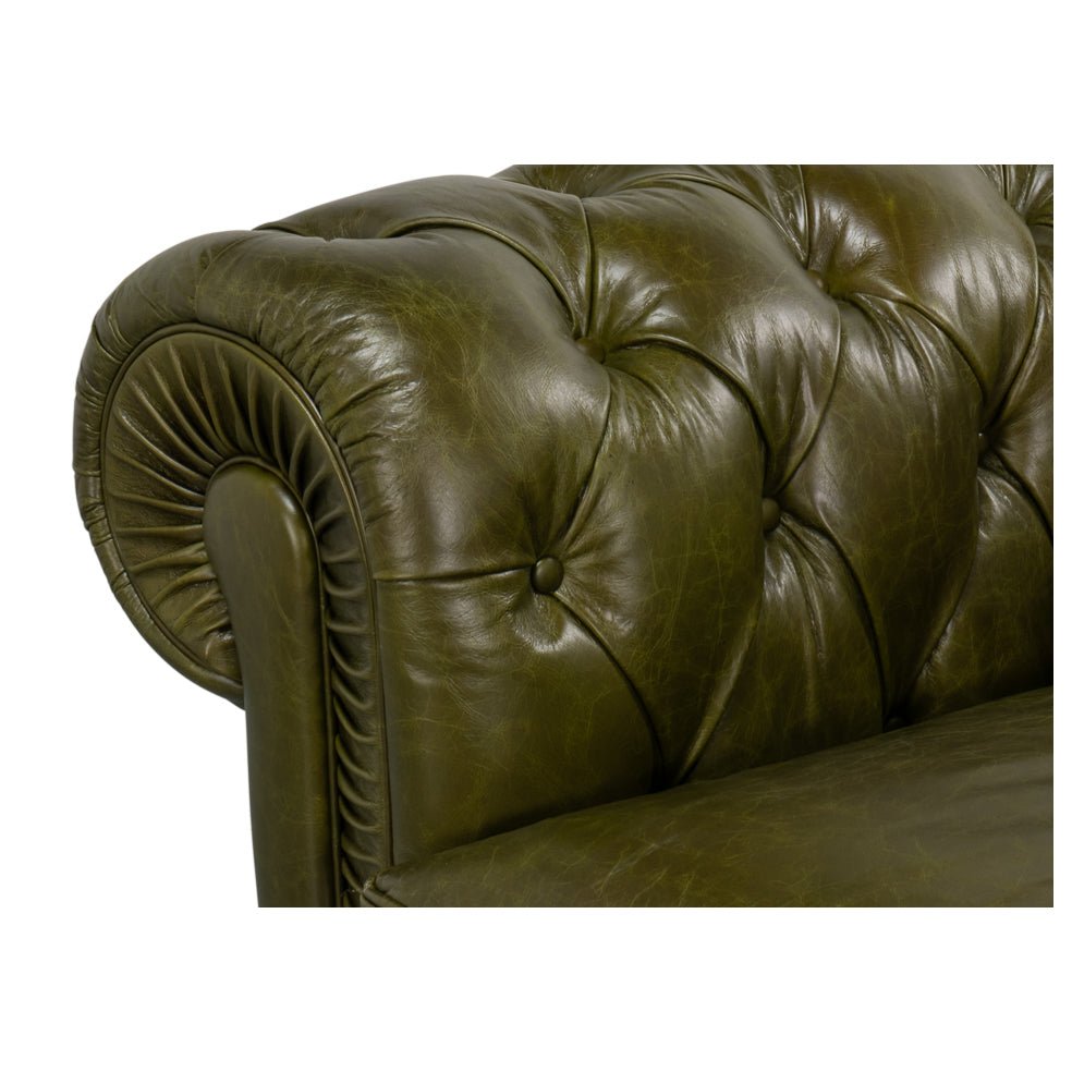 British Green Chesterfield Sofa - English Georgian America